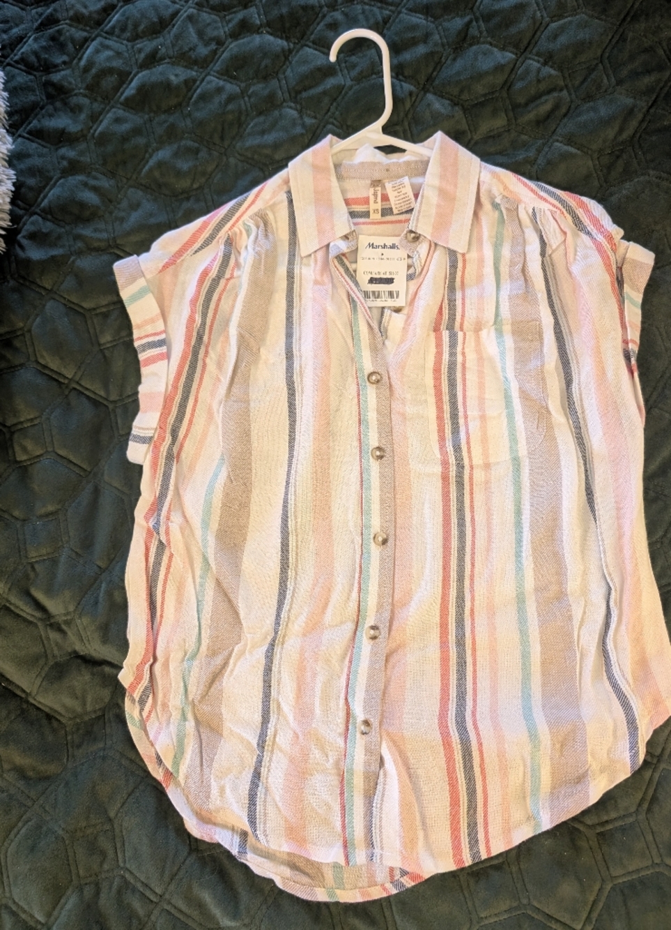 3/$30 NWT Japna Pastel Striped Button-Up Shirt - Pink, Blue, Mint, Cream, Gray